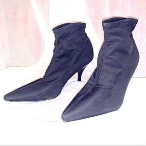 Predictions Heeled Black Pointed Toe Ankle Boots